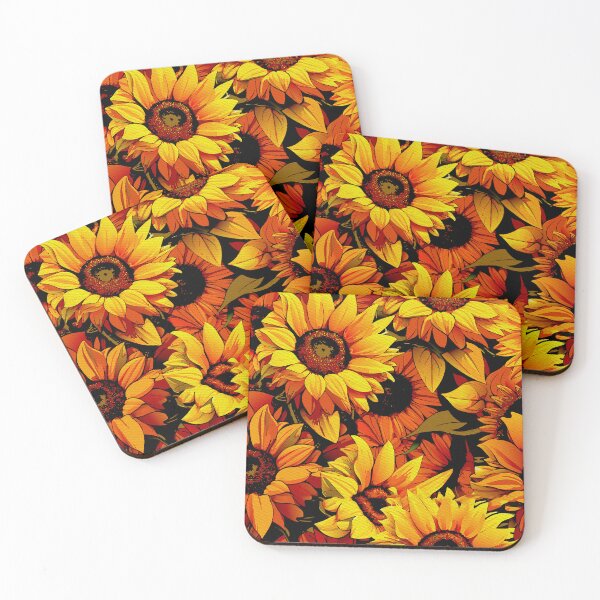 Item preview, Vintage Sunflower Art - Watercolor Yellow Orange Floral Pattern designed and sold by FemmePod.