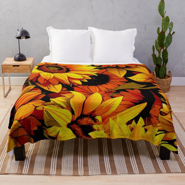 Item preview, Vintage Sunflower Art - Watercolor Yellow Orange Floral Pattern designed and sold by FemmePod.