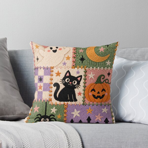 Item preview, Cozy Patchwork Halloween Knit Collage designed and sold by trashgoblinxo.