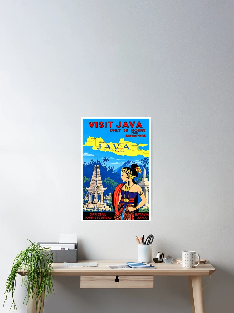 Thumbnail 2 of 3, Poster, Visit Java Travel Poster designed and sold by Rockett Graphics.