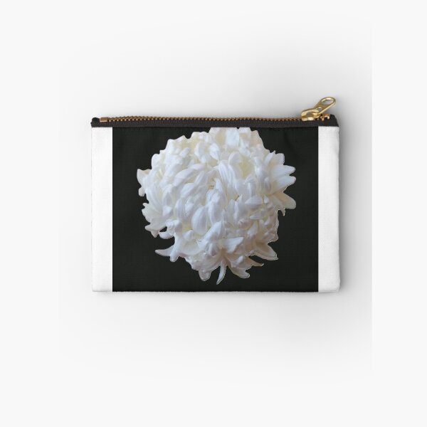 Item preview, White large Chrysanthemum flower on a black background, close-up designed and sold by ollgast5.