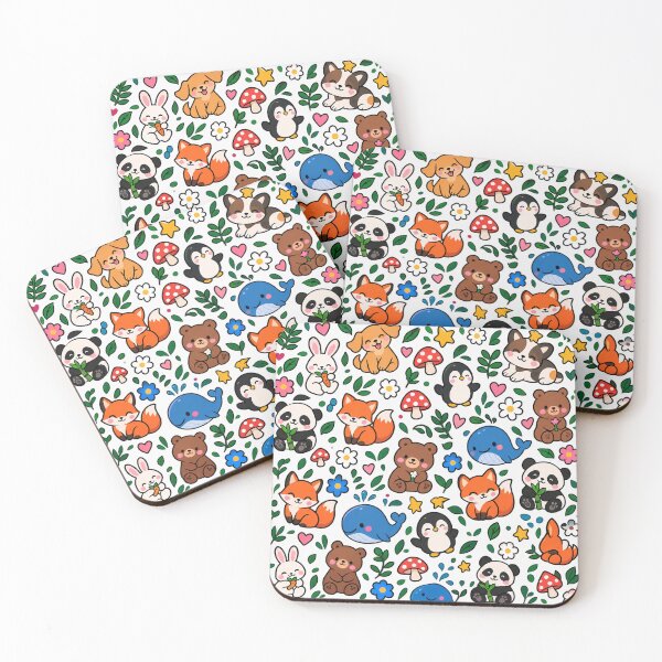 Item preview, Cute Kawaii Animals Pattern With Forest Friends    designed and sold by Owcomm.