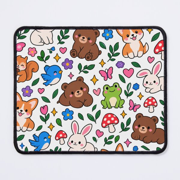 Item preview, Cute Forest Animals With Mushrooms And Flowers    designed and sold by Owcomm.