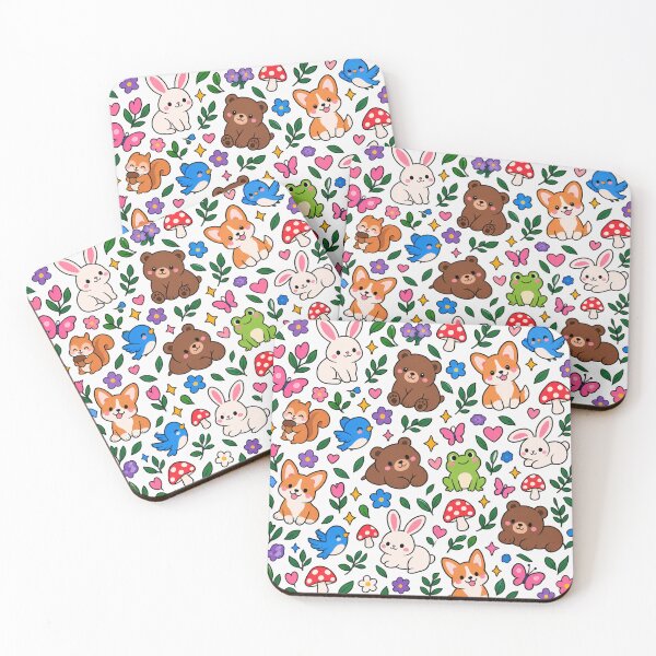 Item preview, Cute Forest Animals With Mushrooms And Flowers    designed and sold by Owcomm.