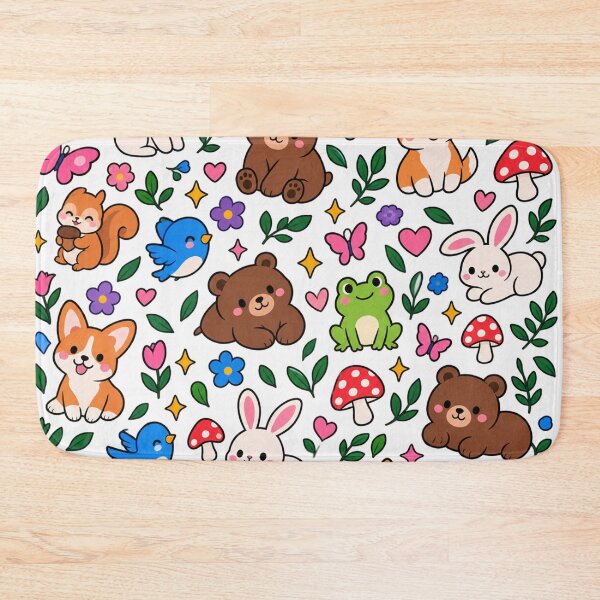 Item preview, Cute Forest Animals With Mushrooms And Flowers    designed and sold by Owcomm.