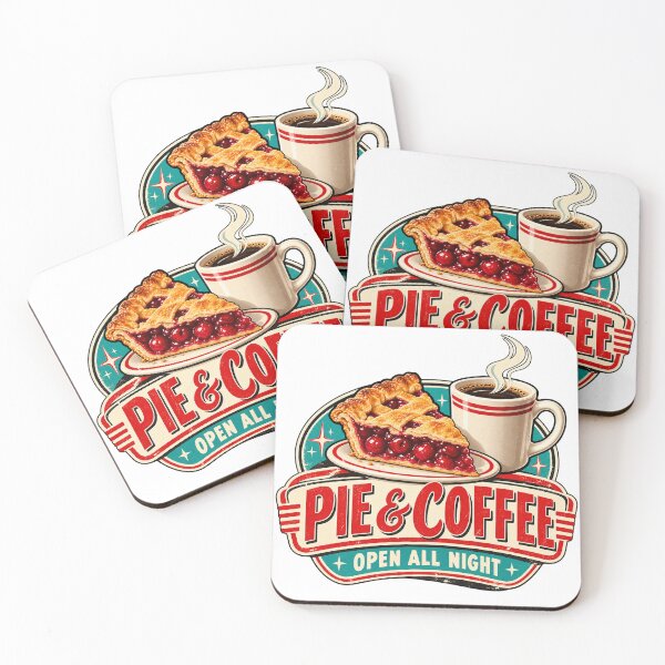 Item preview, Pie & Coffee — Open All Night — Retro Diner designed and sold by Past in Threads.