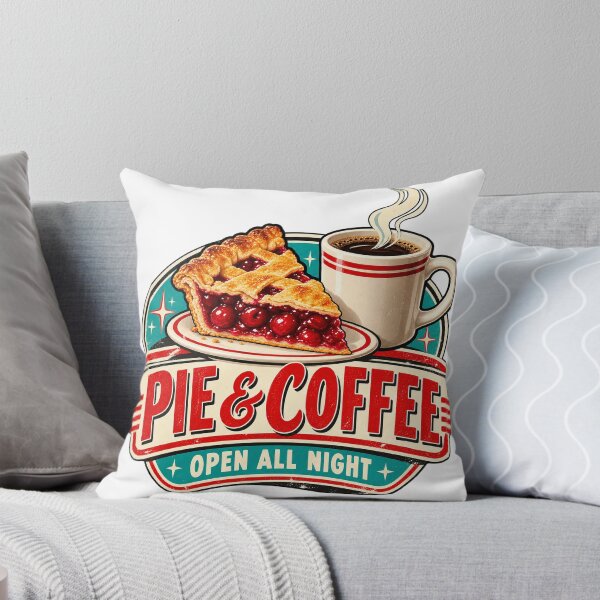 Artikelvorschau, Pie & Coffee — Rund um die Uhr geöffnet — Retro-Diner entworfen und verkauft von Past in Threads.