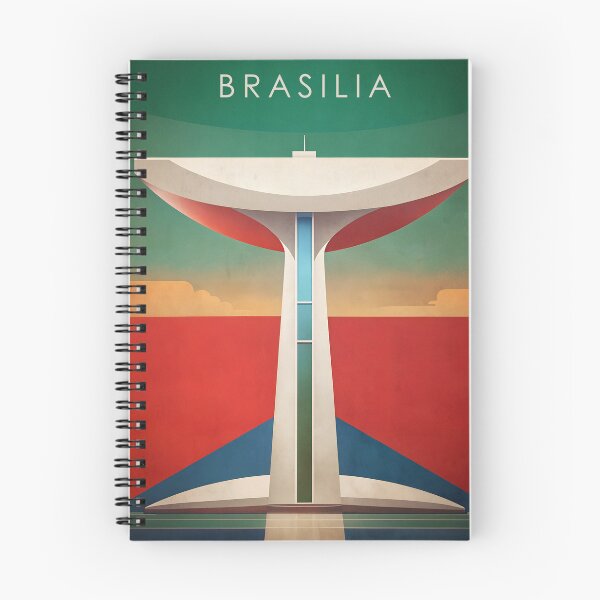 Artikelvorschau, Vintage-Poster zur modernistischen Architektur von Brasilia entworfen und verkauft von H.M. Bright Design.