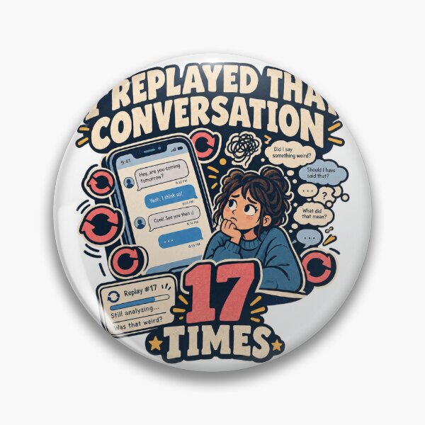 Item preview, I Replayed That Conversation 17 Times Funny Overthinking designed and sold by NostalgiaPop77.