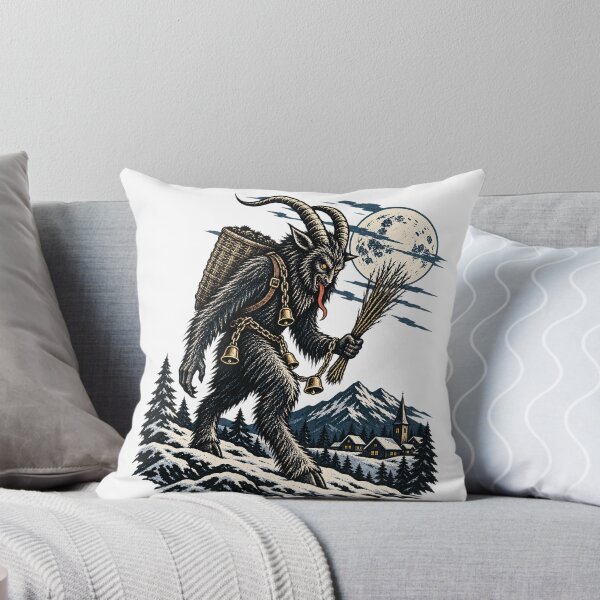 Aperçu de l'œuvre Krampus, folklore alpin, nuit d'hiver créée et vendue par SquatchPrintsCo.