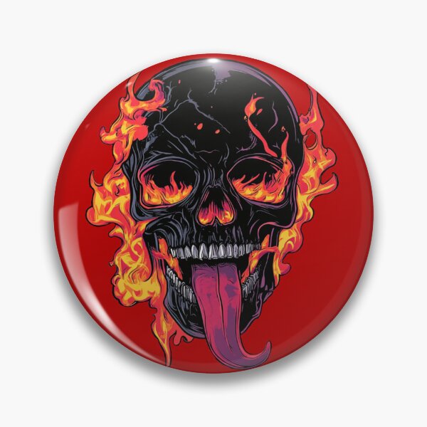 Item preview, flaming black skull designed and sold by HauntedEmporium.