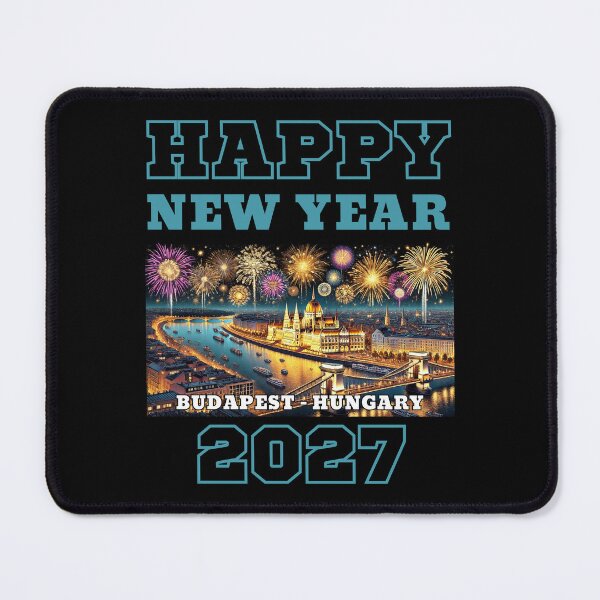 Item preview, Happy New Year 2027 - Budapest - Blue Edition designed and sold by Manic Merch Designs.