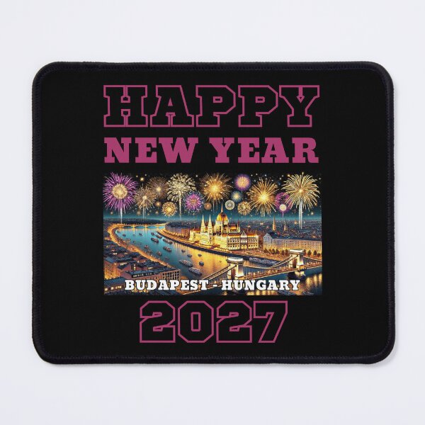 Item preview, Happy New Year 2027 - Budapest - Pink Edition designed and sold by Manic Merch Designs.
