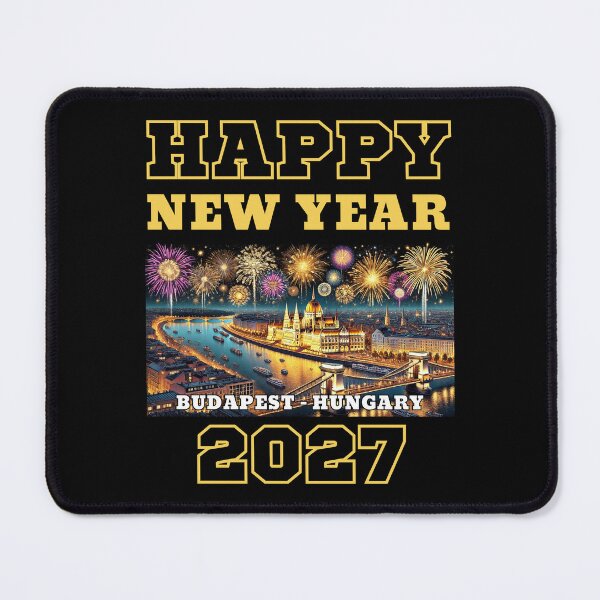 Item preview, Happy New Year 2027 - Budapest - Yellow Edition designed and sold by Manic Merch Designs.
