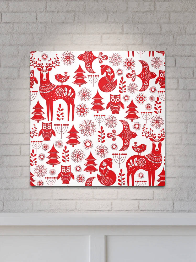 Winter Snowflake Stamp Pattern - Scandinavian Folk Art Christmas ornament  Art Print by Patterns Journey
