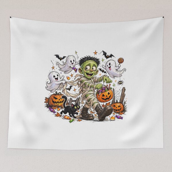 Item preview, Frank Jr. Mummy Mayhem – Cute Halloween Monster designed and sold by Classic Chaos Creations.