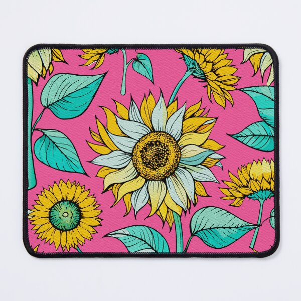 Item preview, Watercolor Pink Yellow Sunflower Pattern - Summer Floral Illustration designed and sold by FemmePod.