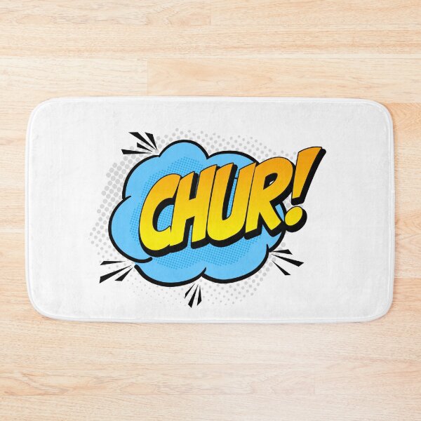 Item preview, CHUR! Kiwi Slang Comic Pop Art (blue) designed and sold by wobblyfrogs.