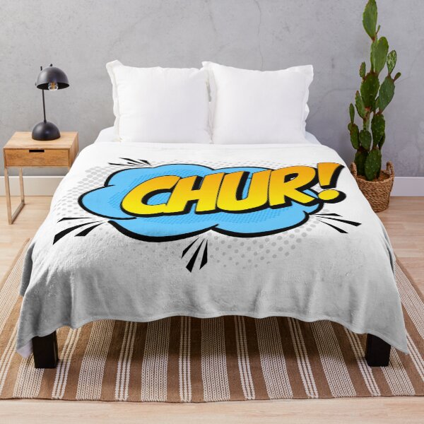 Item preview, CHUR! Kiwi Slang Comic Pop Art (blue) designed and sold by wobblyfrogs.
