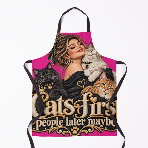 Item preview, Funny Cat Lover Embroidery – Cats First, People Later Maybe designed and sold by Emoji Emblems.