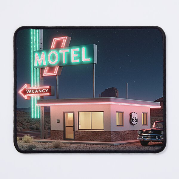 Item preview, Route 66 Vintage Neon Motel Retro Desert Road Trip designed and sold by Stupid Shirts.