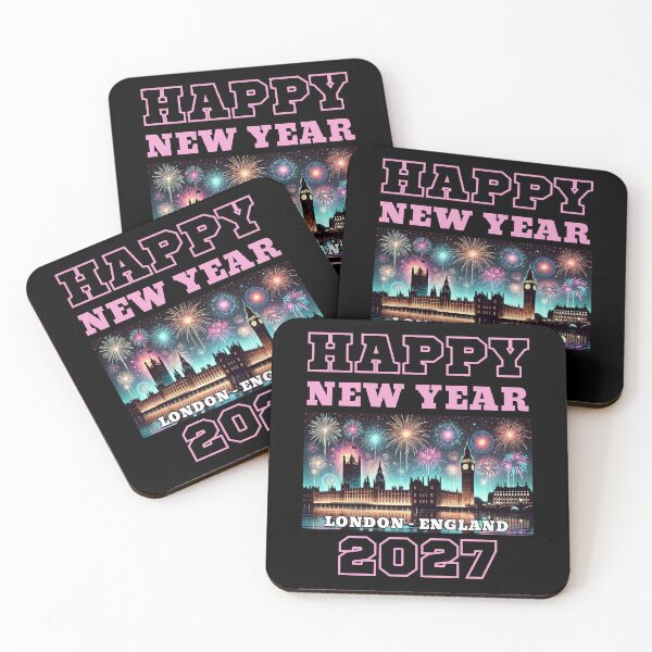Item preview, Happy New Year 2027 - London - Pink Edition designed and sold by Manic Merch Designs.
