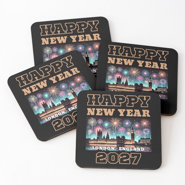 Item preview, Happy New Year 2027 - London - Yellow Edition designed and sold by Manic Merch Designs.