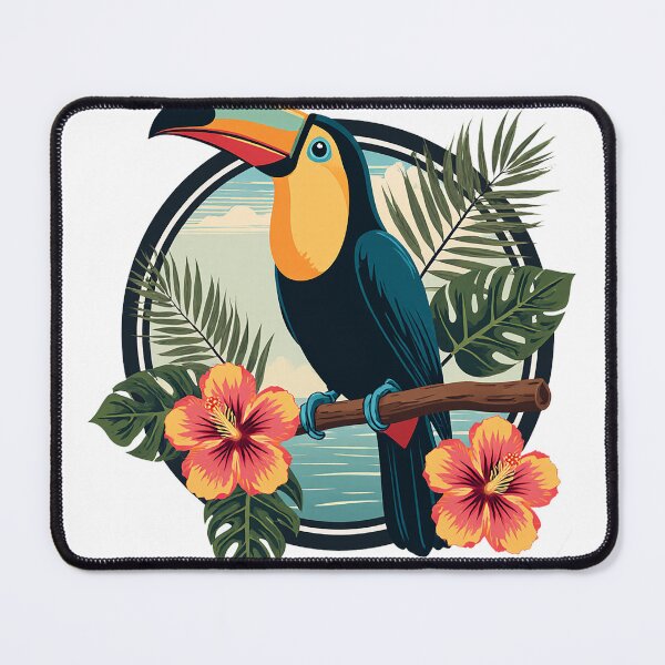 Item preview, Vintage Toucan Tropical Bird Hibiscus Flowers designed and sold by Stupid Shirts.