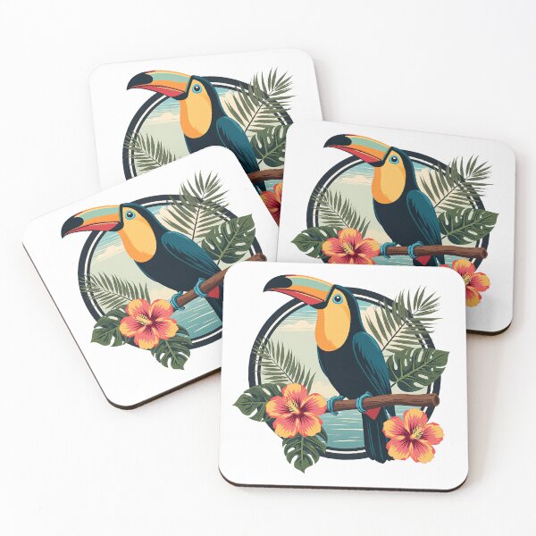Item preview, Vintage Toucan Tropical Bird Hibiscus Flowers designed and sold by Stupid Shirts.