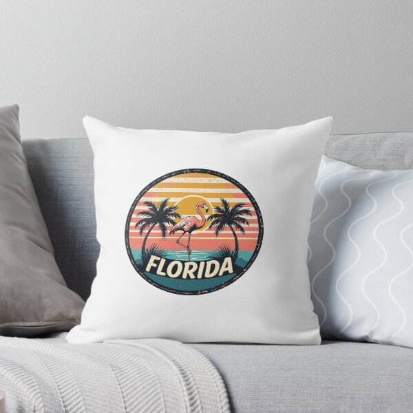Item preview, Florida Flamingo Retro Sunset Palm Trees Beach designed and sold by Stupid Shirts.