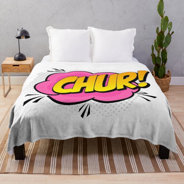 Item preview, CHUR! Kiwi Slang Comic Pop Art (pink) designed and sold by wobblyfrogs.