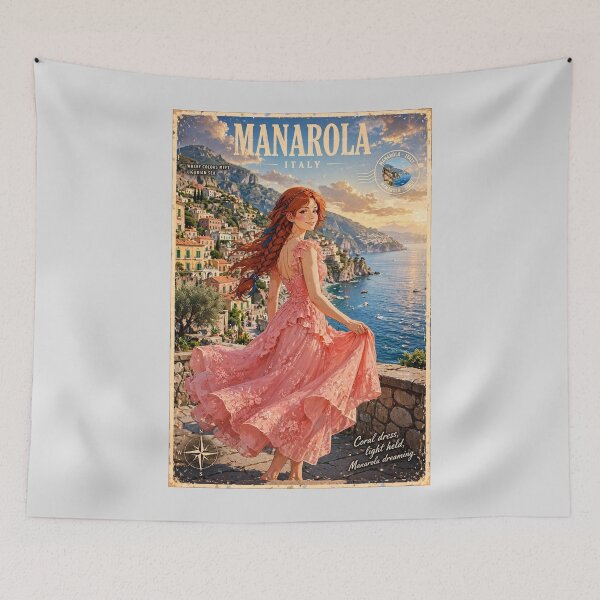 Item preview, Manarola Italy sunset designed and sold by DibujandoPorfa.