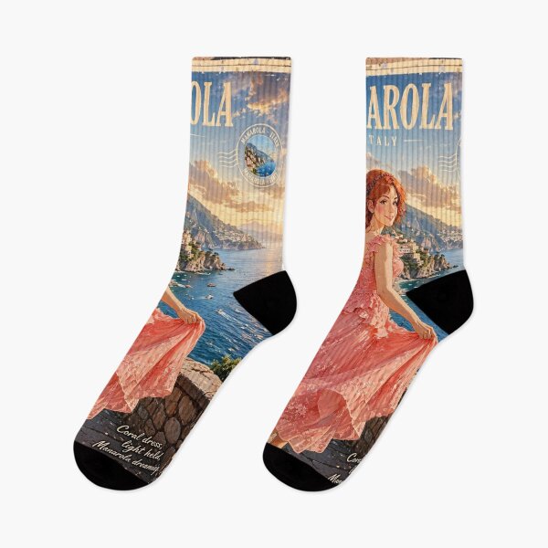 Item preview, Manarola Italy sunset designed and sold by DibujandoPorfa.