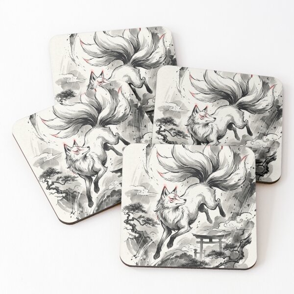Item preview, Sacred Kitsune Spirit - Japanese Sumi-e Fox Art designed and sold by iris-festival.