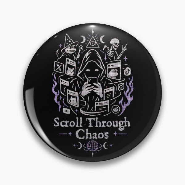 Artikelvorschau, Durch das Chaos scrollen – Okkultes Social-Media-Meme entworfen und verkauft von R-A Designs.