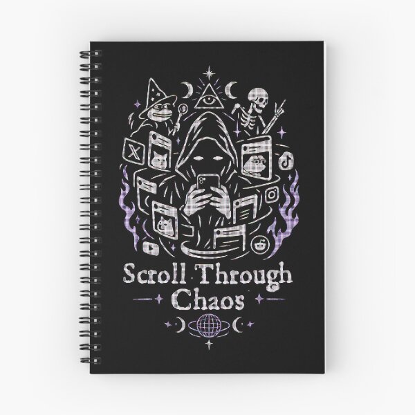 Artikelvorschau, Durch das Chaos scrollen – Okkultes Social-Media-Meme entworfen und verkauft von R-A Designs.
