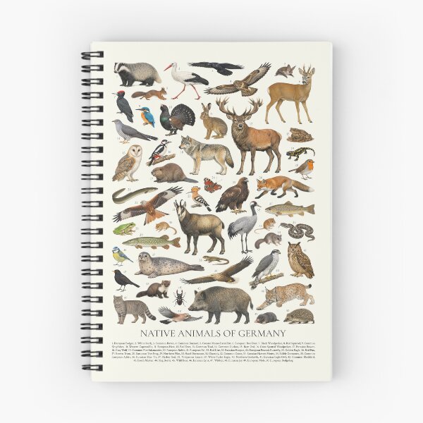 Item preview, Native Animals of Germany Retro Style Identification Chart designed and sold by kakarikihill.