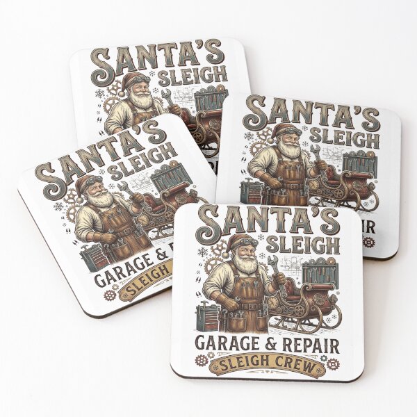 Item preview, Santa's Sleigh Garage & Repair - Steampunk Mechanic Santa Christmas designed and sold by designwiss.