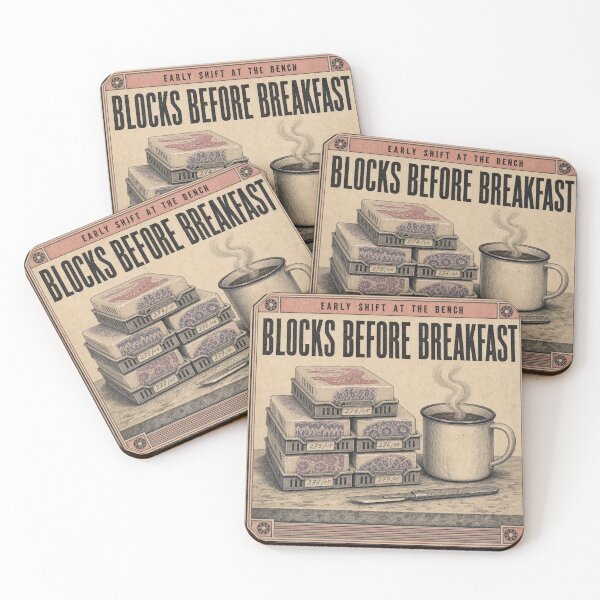 Item preview, Blocks Before Breakfast Histology Early Shift Coffee Art designed and sold by BoosterShop.