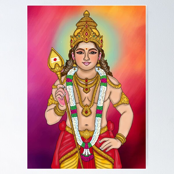 Item preview, Lord Kartikeya Digital Drawing | Hindu Warrior God Artwork designed and sold by Harshit_Digital_Arts.
