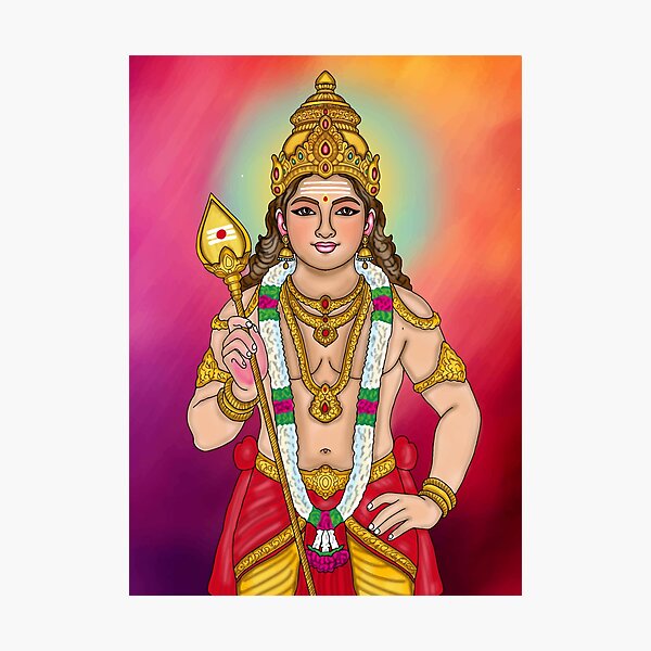 Item preview, Lord Kartikeya Digital Drawing | Hindu Warrior God Artwork designed and sold by Harshit_Digital_Arts.