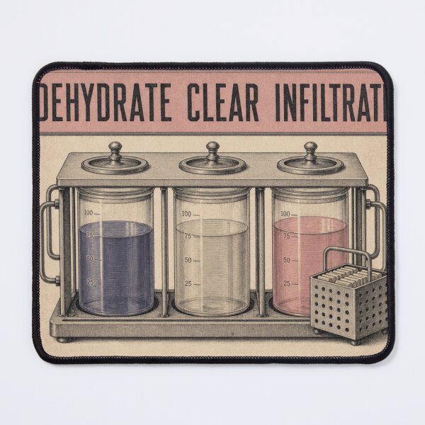 Item preview, Dehydrate Clear Infiltrate Tissue Processing Lab Art designed and sold by BoosterShop.