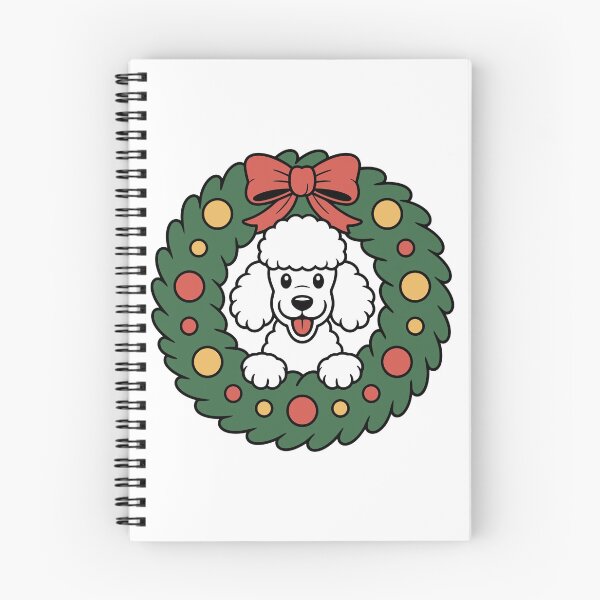Item preview, Poodle With a Christmas Wreath designed and sold by theartfulaspie.