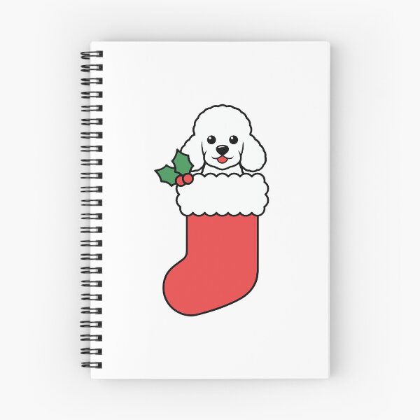 Item preview, Poodle With a Christmas Stocking designed and sold by theartfulaspie.