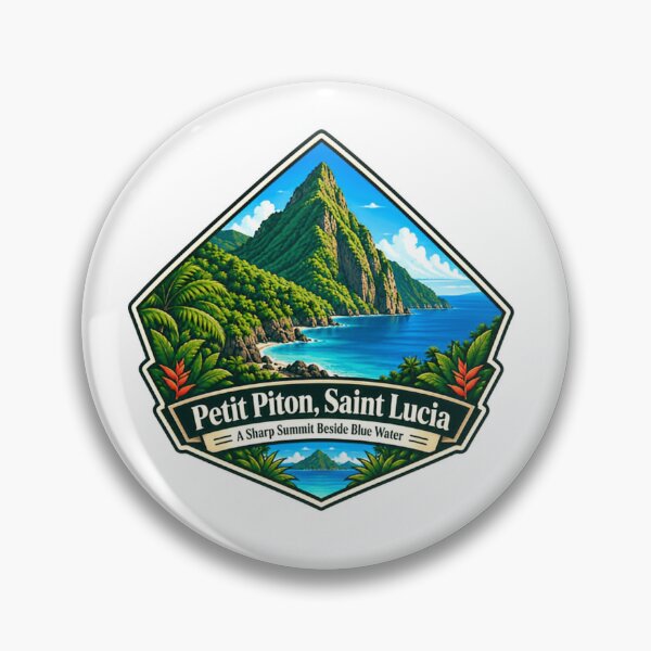 Item preview, Petit Piton, Saint Lucia A Sharp Summit Beside Blue Water Caribbean Island Travel Vacation Tourist Souvenir designed and sold by Simsimah26Parks.