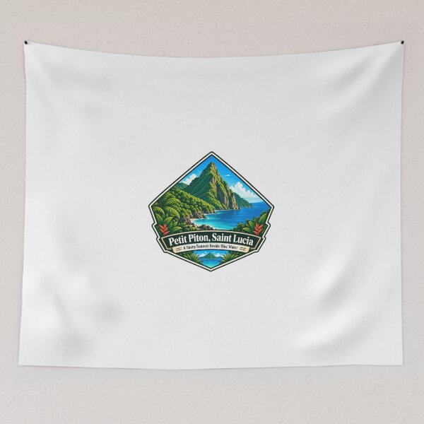 Item preview, Petit Piton, Saint Lucia A Sharp Summit Beside Blue Water Caribbean Island Travel Vacation Tourist Souvenir designed and sold by Simsimah26Parks.