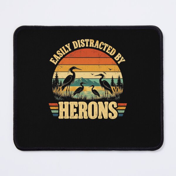 Item preview, Easily Distracted By Herons Birdwatching Enthusiast Nature Lover designed and sold by HumansStuck12.