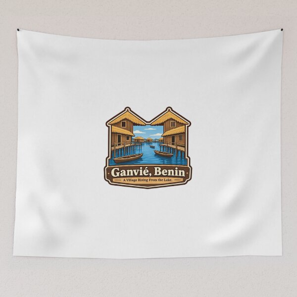 Item preview, Ganvié, Benin A Village Rising From The Lake West Africa Travel Explorer Souvenir designed and sold by Simsimah26Parks.