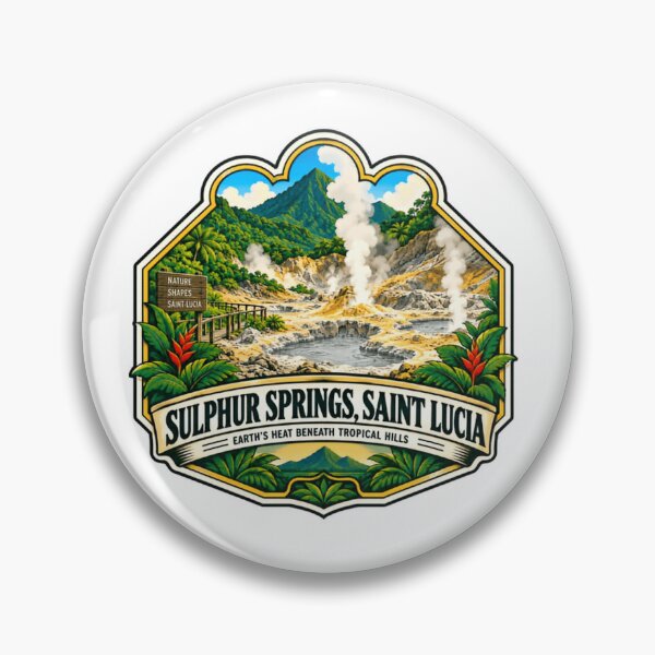 Item preview, Sulphur Springs, Saint Lucia Caribbean Island Travel Souvenir designed and sold by Simsimah26Parks.