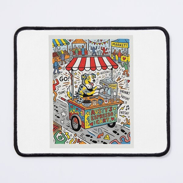 Item preview, Australian Shepherd Coffee Cart designed and sold by PictoVibe.